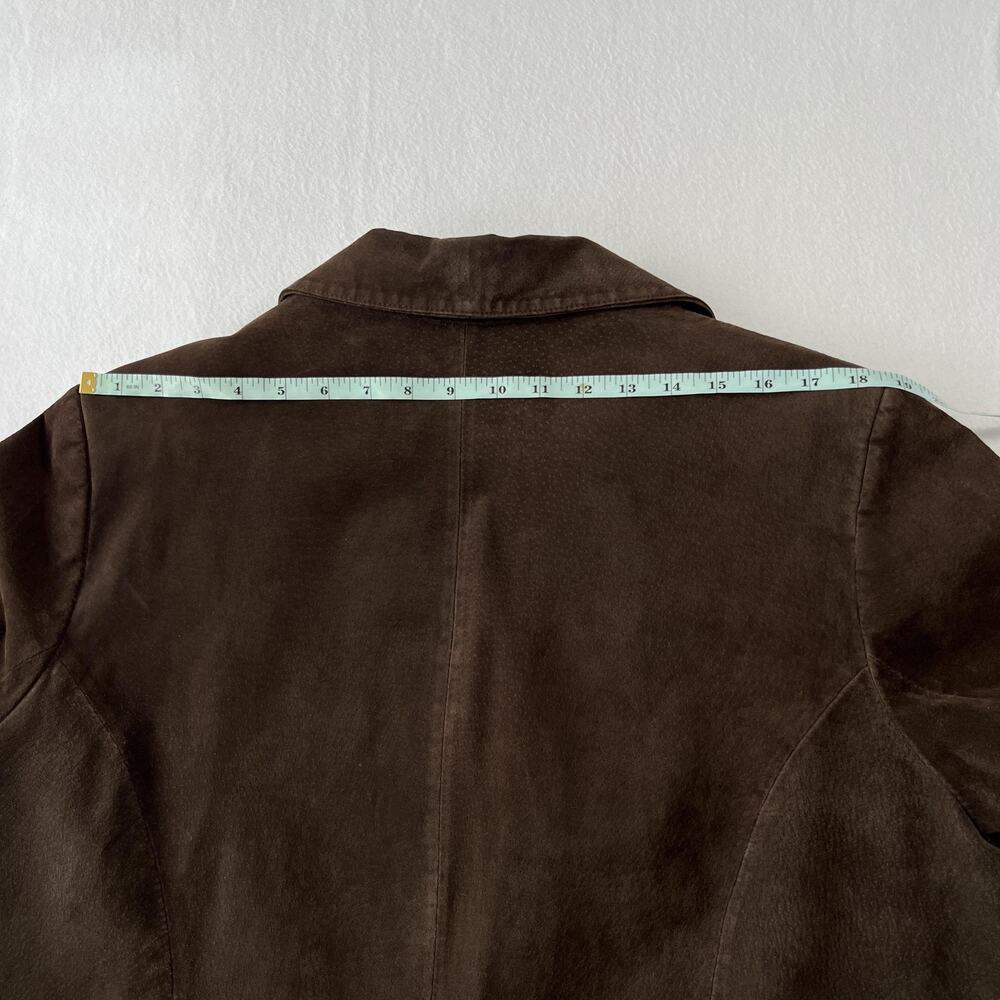 Style & Co. Coat Womens 22W Brown Suede Leather Overcoat Button Tailored Pockets - Picture 14 of 15